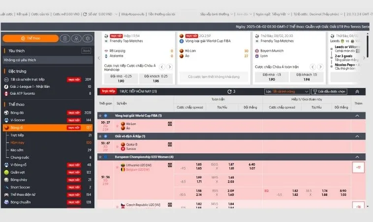 Bùng Nổ Sàn Đấu Với Cá Cược Bóng Rổ King88 Đẳng Cấp 2 Giao diện cá cược bóng rổ King88
