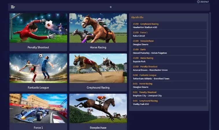 Thống Lĩnh Thế Giới Cá Cược Thể Thao Ảo King88 Siêu Tốc 2 Giao diện cá cược Thể Thao Ảo King88