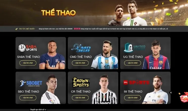 Sảnh thể thao King88 hợp tác với nhiều nhà cung cấp kèo cược uy tín