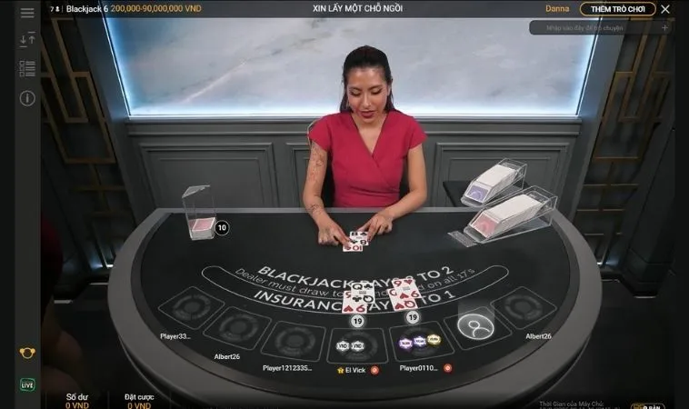 Giao diện chơi Blackjack King88